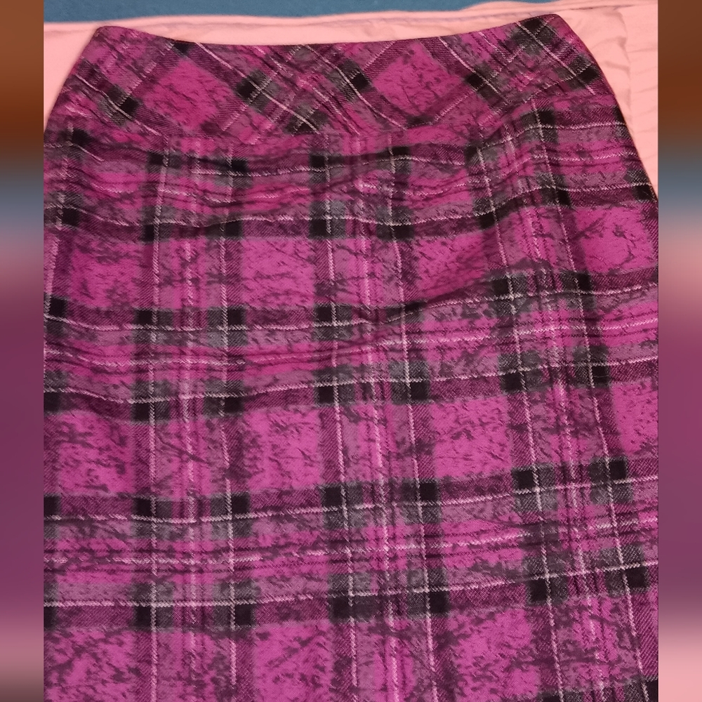 Tribal Pink Plaid Pencil Skirt